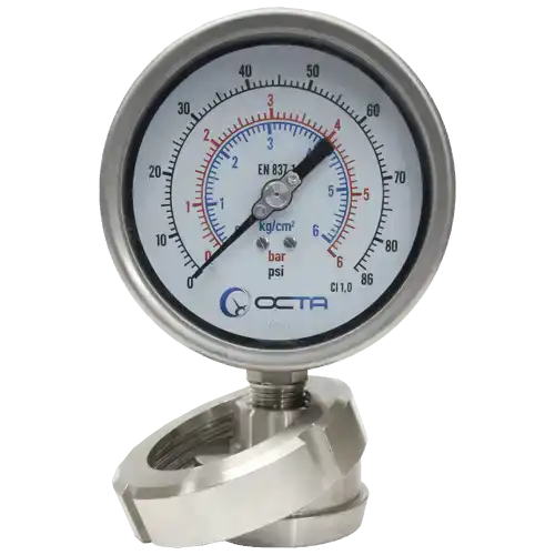 pressure gauge diaphragm seal ds union octa gs100 1713 front isomatic