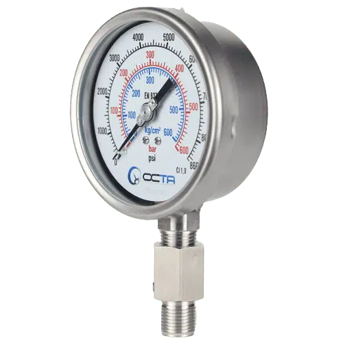 pressure gauge octa diaphragm flush wika sideview